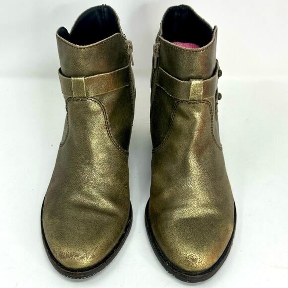 OTBT Bexar Distressed look Leather Gold Booties - Picture 7 of 14